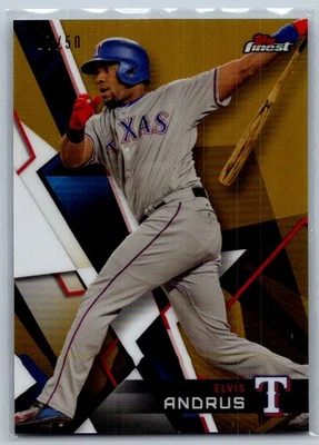 Elvis Andrus 2018 Topps Finest Gold Refractor 7/50 #13 Texas Rangers - Image 1 of 2