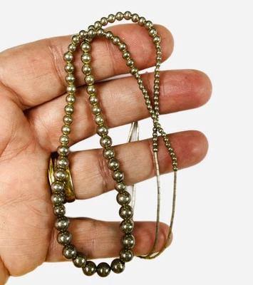 LUX Vintage Prata Esterlina Graduada Colar de Pérolas, 24 pol, Conta de Bola, Tx - Imagem 1 de 4