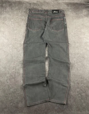 BRIONI JEANS W33 R Luxury STELVIO Tailored Black/Dark Grey Red Stitch Made Itay - Image 1 of 4