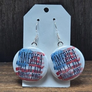 Pendientes America This is Our Turning Point TPUSA Christian Republican Politics - Imagen 1 de 1