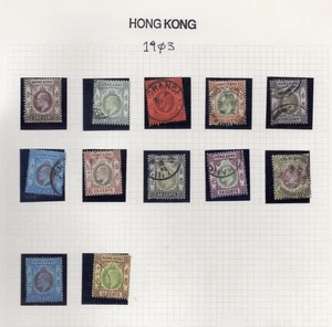 1903 Hong Kong Edward VII SG62-SG72 part set to $1 VFU - Picture 1 of 1