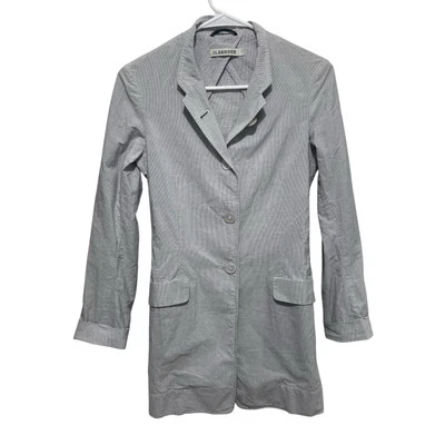 Chaqueta Blazer Jil Sander Longline Rayas Algodón Seda Talla 32/XS Foto 1 de 4