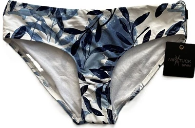 NIP TUCK Oasis Navy Blue & White Bikini Swim Bottom Womens 6  *NEW* - Image 1 of 4