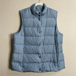 NWT J. Jill Steel Blue Sleeveless Quilted Down Puffer Vest Size XL - Picture 1 of 15