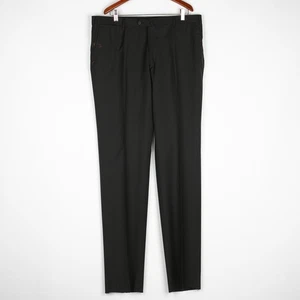 Neu mit Etikett $ 925 ISAIA Super 130'S Hose reine Wolle schwarz 46US/56IT - Bild 1 von 14