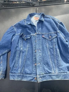 Vintage Levis Herren Large Type 3 Denim Trucker Jacke USA 80s 70507 0218 Salvage - Bild 1 von 10