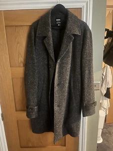 Hugo Boss Selected by Beckham Charcoal Overcoat - Size 56R Worn Once Excellent - Picture 1 of 10