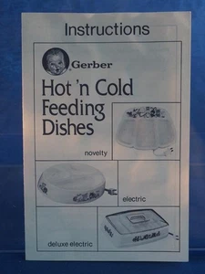 Gerber Hot 'n Cold Baby Feeding Dishes Instruction Manual - Picture 1 of 1