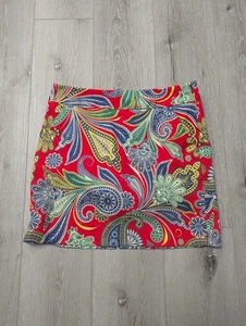 Loud Mouth Womens Skort Paisley Red Blue Yellow Green Size 4 - Picture 1 of 4