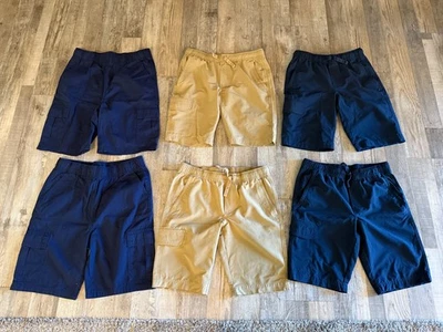 NIÑOS - Pantalones Cortos Uniforme Escolar - Azul Marino / Beige - IZOD - Talla 12 - Lote de 6 Foto 1 de 4