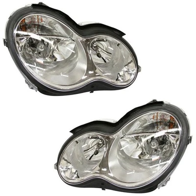 Halogen Headlight Set For 2005-2007 Mercedez Benz C230 Left and Right Side - Image 1 of 4