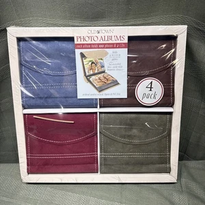 Old Town 4" x 6" Hand Stitched Faux Suede Photo Albums, Assorted Colors (4-Pak) - Picture 1 of 13