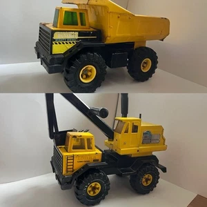 VTG Tonka Pressed Steel Dump Truck And Excavator  - Picture 1 of 14