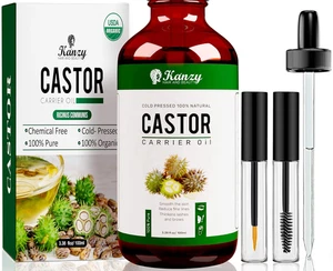 Kanzy Rizinusöl Bio Kaltgepresst 100Ml, Organic Castor Oil for Hair Growth Natür - Bild 1 von 12