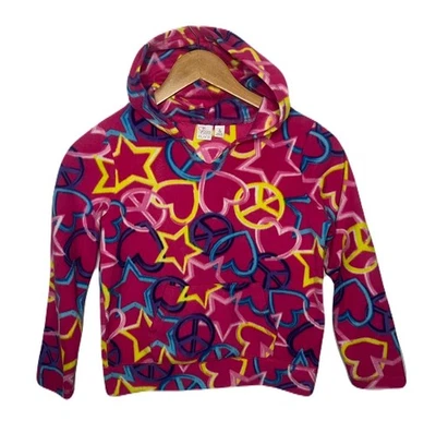 The Children’s Place Heart Start Peace Sign Fleece Pullover Hoodie Girls Sz 7/8 - Imagem 1 de 4