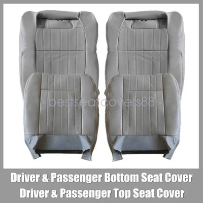 Capa de assento de couro perfurada frontal cinza médio para 1994 1995 1996 Chevy Impala SS - Imagem 1 de 4