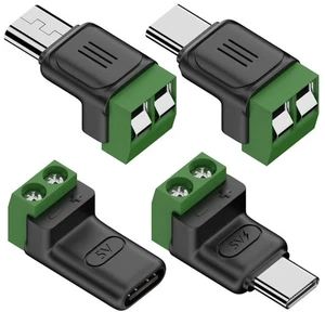 Typ-C zu 2-Pin Crimp-Klemmenblock Schraube Ladeanschluss  Telefon Laptop - Picture 1 of 10