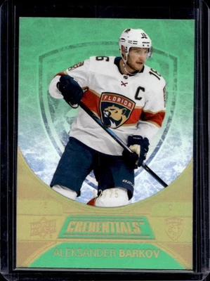 2021-22 Upper Deck Credentials Aleksander Barkov Neon Green #12/75 Panthers - Image 1 of 2