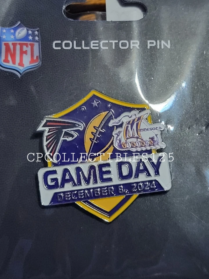 Atlanta Falcons VS Minnesota Vikings Game Day Pin 12/8/24 US Bank Stadium NEW - Image 1 of 1