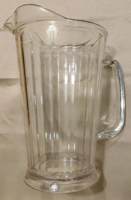 New Cambro Cam-Wear 60 oz Clear Plastic Pitcher P64CW Made In USA - Image 1 of 4