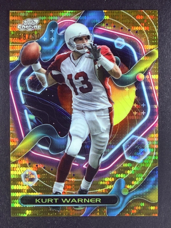 2023 Topps Kurt Warner Cosmic Chrome Gold Intersteller #/50 SP Arizona Cardinals - Image 1 of 2