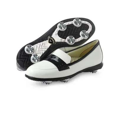 Zapatos de golf Callaway para mujer de alta costura mocasín blanco/negro talla 8,5 Foto 1 de 4