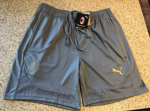 AC Milan Puma Training Soccer Football Shorts 24/25 Gray Zipped Pockets NWT XL - Picture 1 of 8
