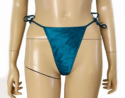 Frederick's of Hollywood, bragas tanga de satén de tiro alto lisas Foto 1 de 4