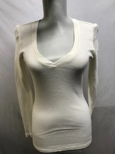 Rebecca Beeson Women Slim Fit Off White Long Sleeve Shirt top Size S - Picture 1 of 10