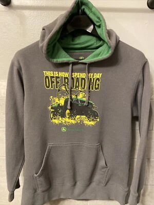 Sudadera/Sudadera con Capucha LG Vintage Look John Deere Genuina “PASA EL DÍA FUERA DE LA CARRETERA” Foto 1 de 4
