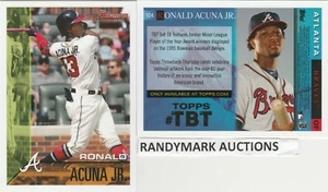 Ronald Acuna Jr. ATLANTA BRAVES TOPPS 2019 THROWBACK 1995 BOWMAN TBT 104 SP 1105 - Picture 1 of 3