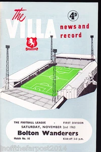 Aston Villa V Bolton Wanderers 1963/64 02-11-1963 División 1 - Imagen 1 de 1