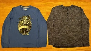 Lot of 2 boys Long sleeve Shirts Size XL,Adidas Athletic & Henley Back To school - Picture 1 of 7