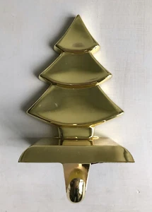 Vintage Gold Metallic Metal 6" Christmas Tree Stocking Hanger/Holder, Heavy - Picture 1 of 7