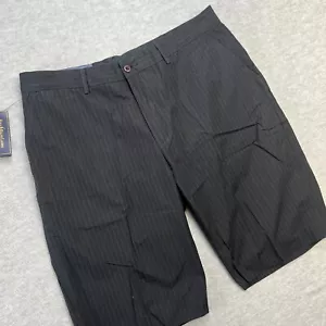 Vintage NEW Polo Ralph Lauren Shorts Mens 36 Black Pinstripe Buckle Adjustable - Picture 1 of 14