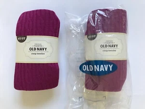 Old Navy Girls Cozy Toesies Knit Purple Tights Cotton Blend Size 4T/5T - Picture 1 of 4