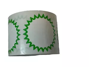 Pegatinas térmicas directas Starburst Zebra de 2" pegatinas de borde VERDES 750 P/rollo - Imagen 1 de 7