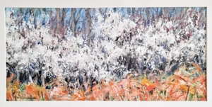 Pintura Paisaje Abstracto Impresionismo Susan Sands 8x17" Montada Sin Marco - Imagen 1 de 6