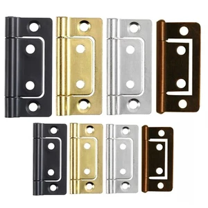 FLUSH DOOR HINGES Zinc Brass Antique 40,50,60,70mm Small Large Cabinet Cupboard - Picture 1 of 27
