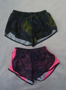 Lot of 2 Girls XS Running Shorts Old Navy Go Active Green & Soffee Pink - Picture 1 of 4