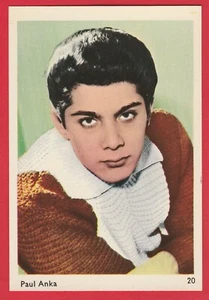 Tarjeta estrella de cine Leaf Confectionary de la década de 1960 #20 cantante pop estadounidense Paul Anka - Imagen 1 de 1