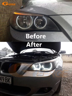 Para BMW E60 E61 M5 Cristal DTM M4 Estilo LED Ojos de Ángel Kit Halo Anillos Luz Foto 1 de 4