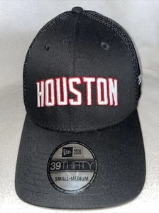 Houston Rockets Hat New Era 39Thirty Black Flex Fitted S/M Hat Cap 3930 - Picture 1 of 5