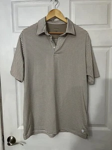 Daniel Cremieux Large Mens Polo Shirt Short Sleeve Striped Brown - Picture 1 of 4