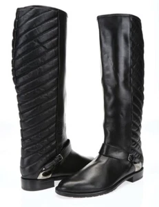Stuart Weitzman Damen schwarz Leder kniehoch gesteppt Schnalle Stiefel Größe 8M - Bild 1 von 6