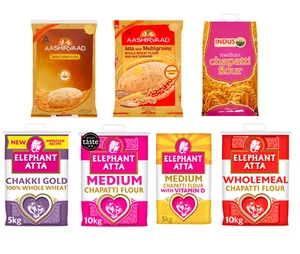 Chapatti Flour Chakki 5/10KG Bag Wholemeal Wheat Flour Elephant Indus Aashirvaad - Picture 1 of 1