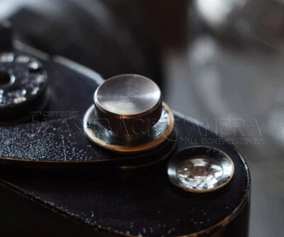 NANIGASHI Shutter Release Button BRASS BLACK 黒 ' LARGE ' Japan Made #020827 - Image 1 of 4