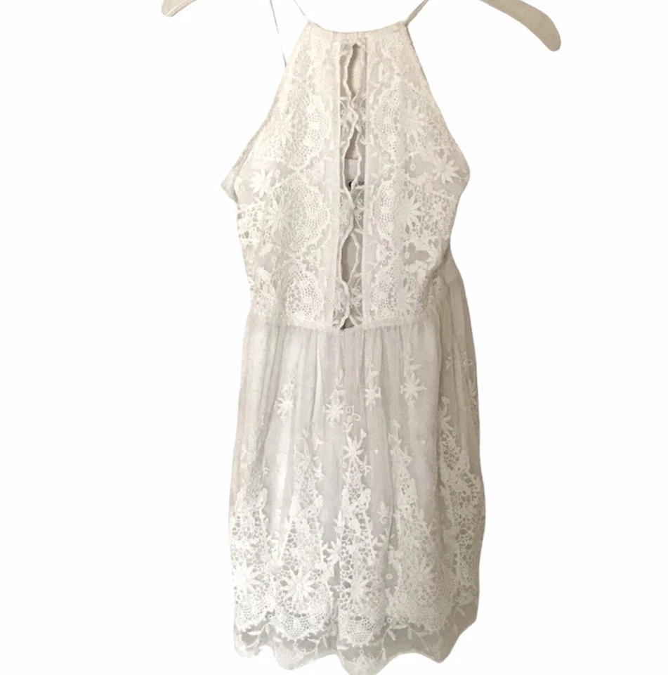 Express слоновой кости вязаный кружевной комбинезон спагетти ремни стороны молнии размер 00 - Изображение 1 из 4