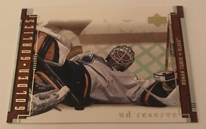 NHL Card, Roman Turek, Golden Goalies, UD Reserve 2001, Blues