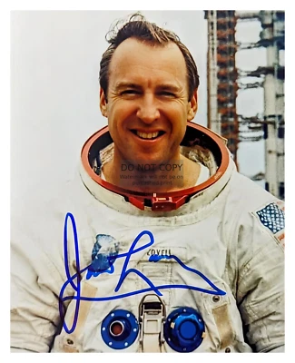 JIM LOVELL APOLLO 13 ASTRONAUT AT LAUNCH SITE AUTOGRAPHED 8X10 NASA PHOTO - Image 1 of 4